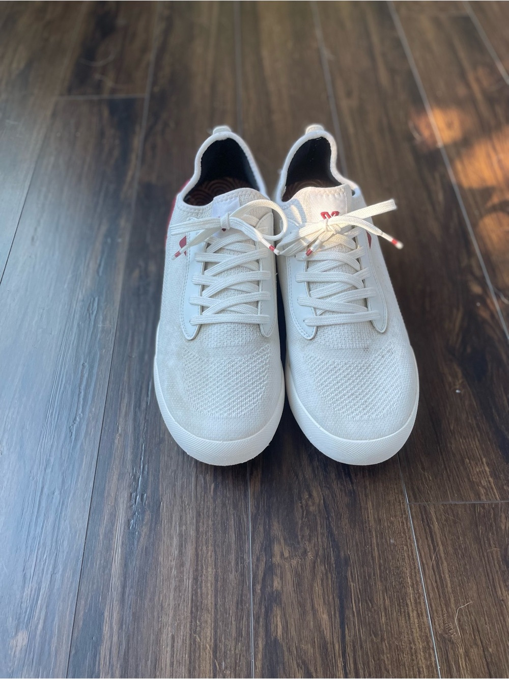 Vessi Waterproof Weekend White Knit Lace-Up Sneakers for Men